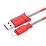 HOCO USB кабель X24 8-pin 2.4A 1м (красный) 6988 - HOCO USB кабель X24 8-pin 2.4A 1м (красный) 6988
